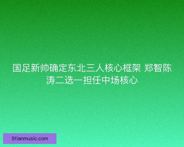 国足新帅确定东北三人核心框架 郑智陈涛二选一担任中场核心